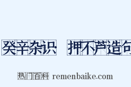 癸辛杂识·押不芦造句是什么意思的图片